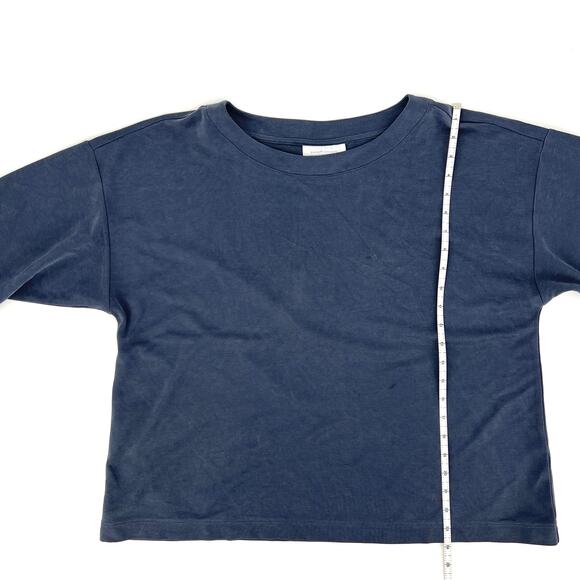 J. Jill Purejill Steel Blue Sand-Washed Tencel ¾ Sleeve Pullover Size M - Picture 4 of 8